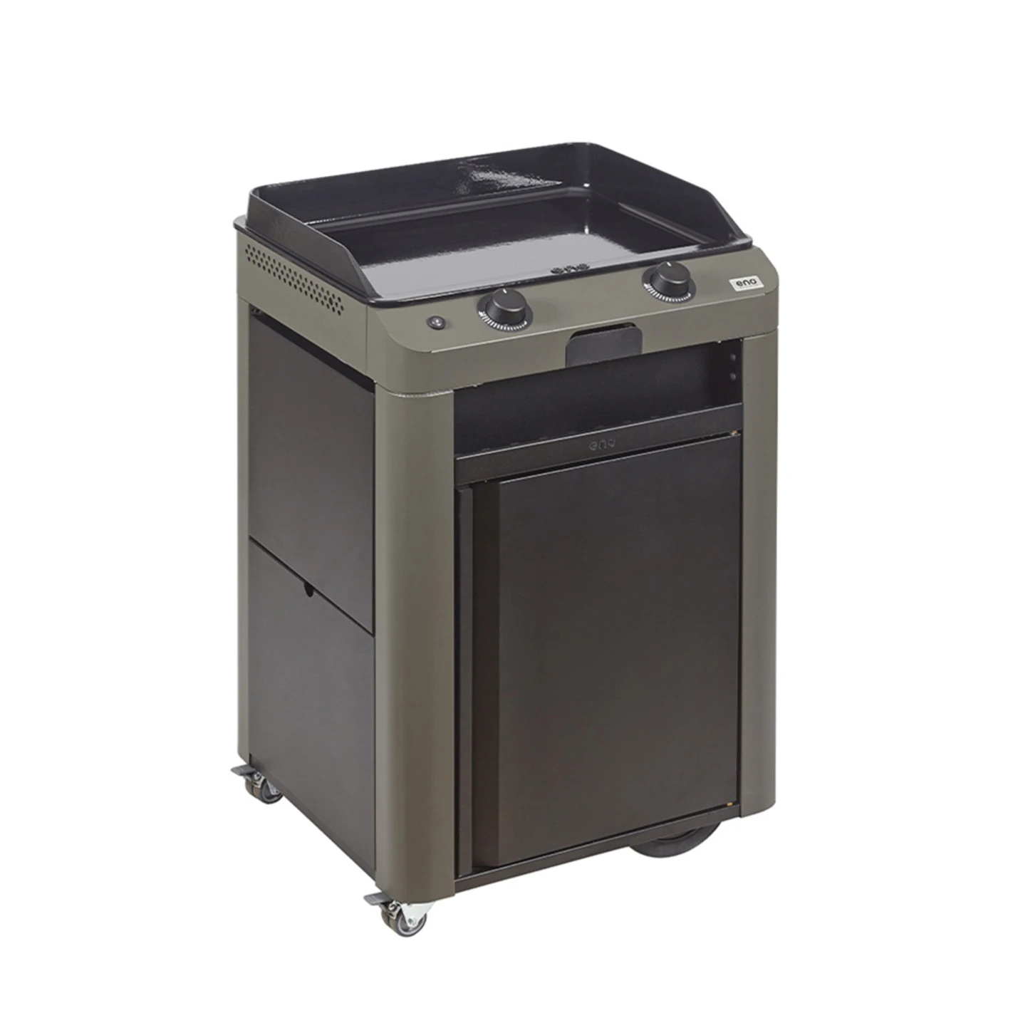 Combo Plancha Gaz Fusion 60 Gris Cargo 2 Brûleurs Avec Chariot - ENO – Image 8