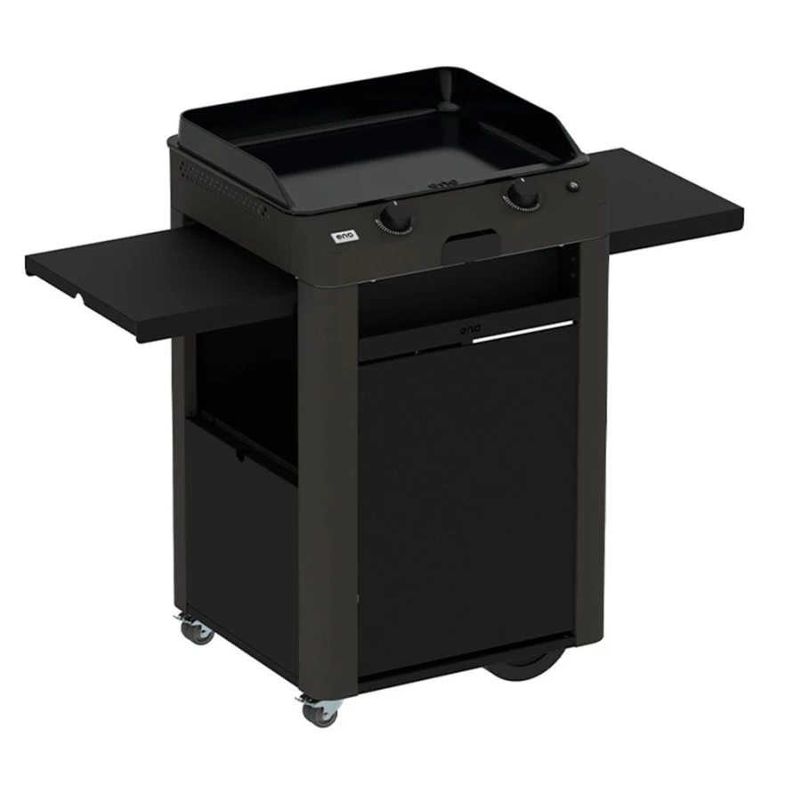 Combo Plancha Gaz Fusion 60 Gris Cargo 2 Brûleurs Avec Chariot - ENO