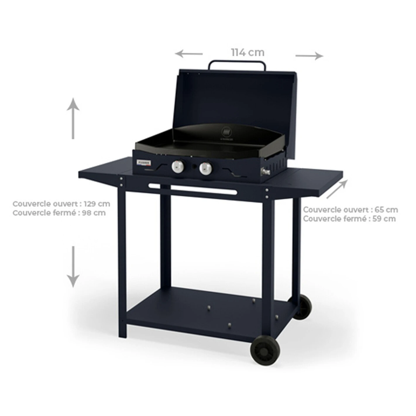Combo Plancha Gaz Adela Bleu 260 Chariot + Capot - Le Marquier – Image 4