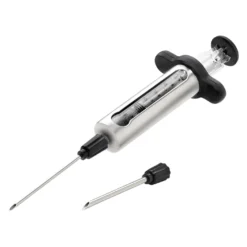 Seringue à Marinade Inox 2 Aiguilles + 2 Brosses - Napoleon