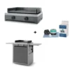PACK Combo Plancha Gaz Modern 60 Acier Gris / Noir + Chariot + Kit De Nettoyage - Forge Adour